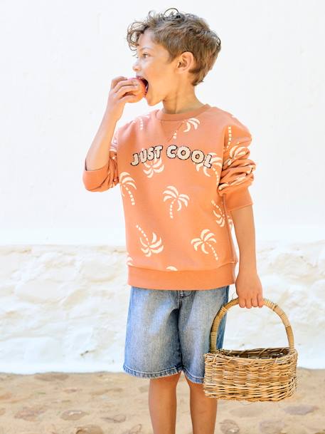 Bermuda garçon jean facile à enfiler bleu imprimé+denim gris+double stone+rayé bleu+stone 32 - vertbaudet enfant 