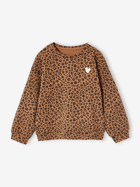 Sweat fille léopard capsule mère/fille beige+gris foncé 4 - vertbaudet enfant 