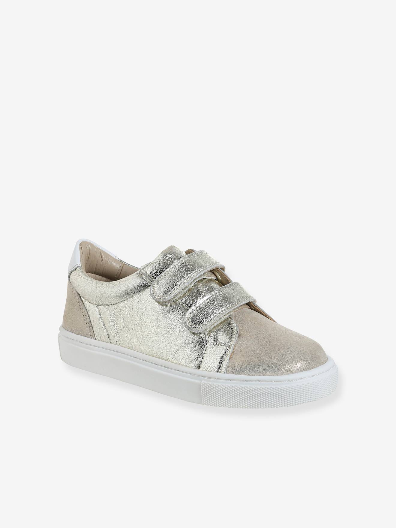 Baskets scratchées cuir enfant collection maternelle or