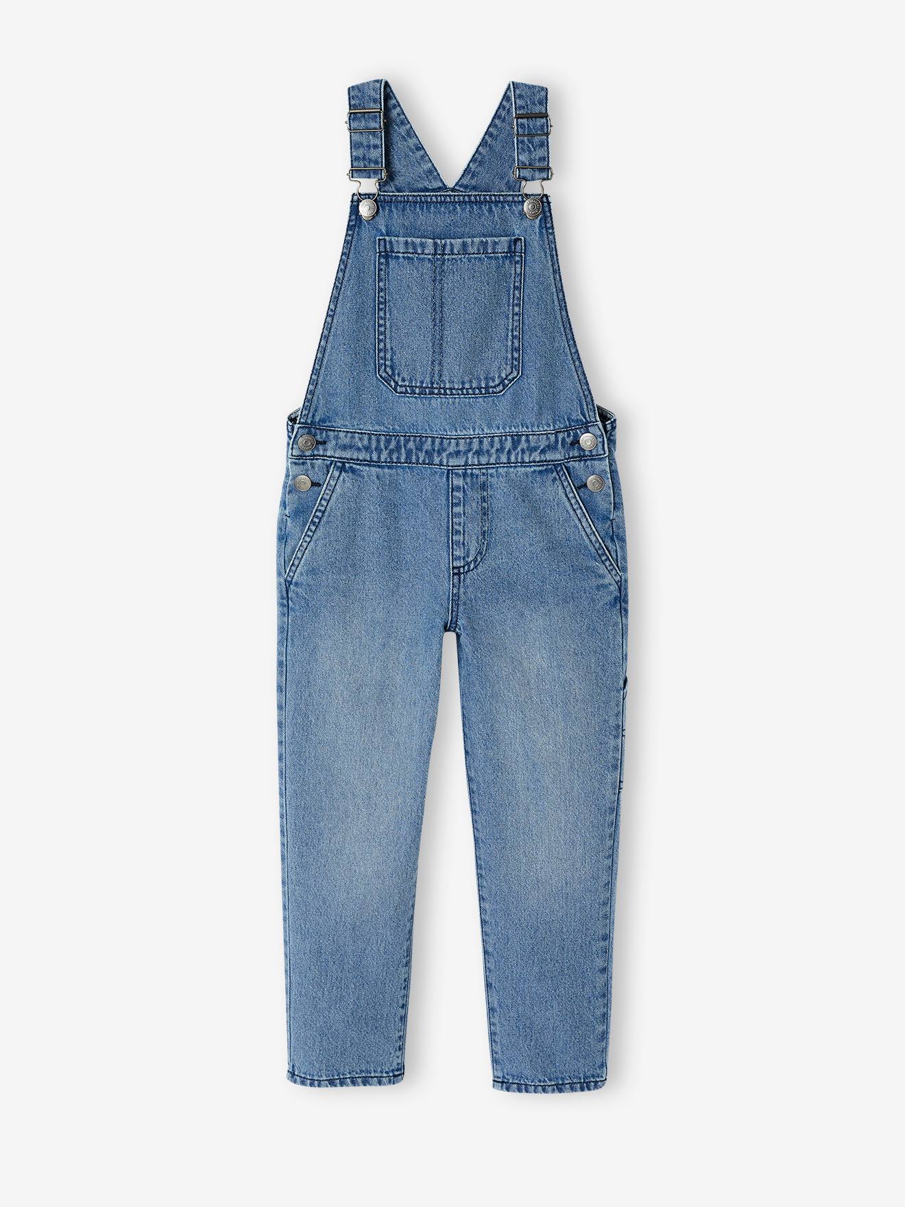 Salopette denim fluide garçon stone