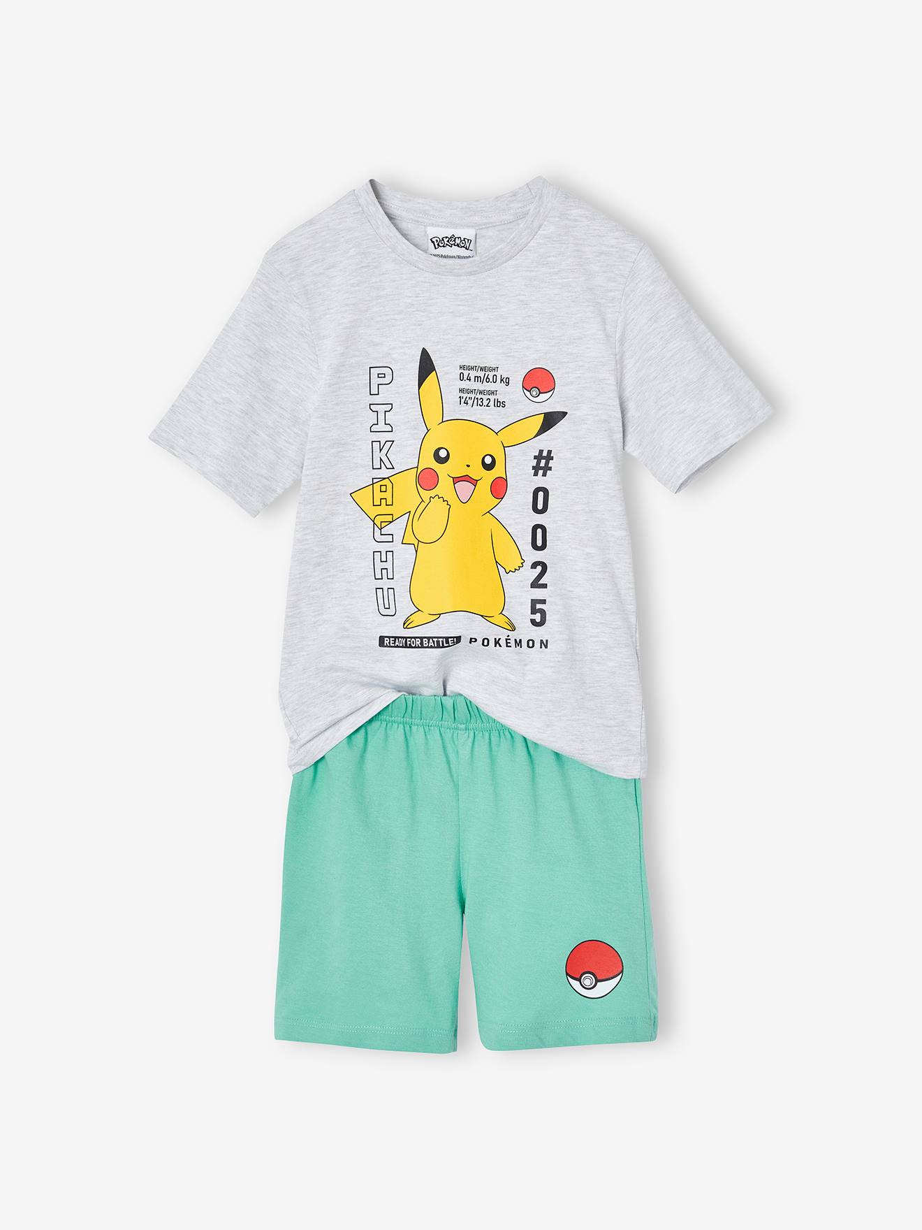 Pyjashort Pokémon Pikachu gris chiné
