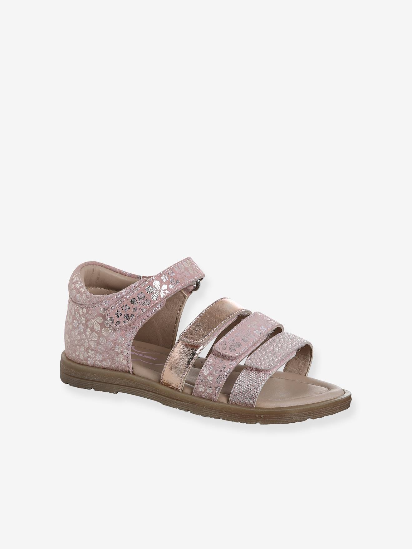 Sandales cuir enfant talon fermé collection maternelle lot rose