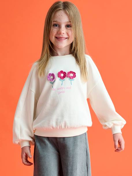 Sweat fille motif fantaisie   - vertbaudet enfant