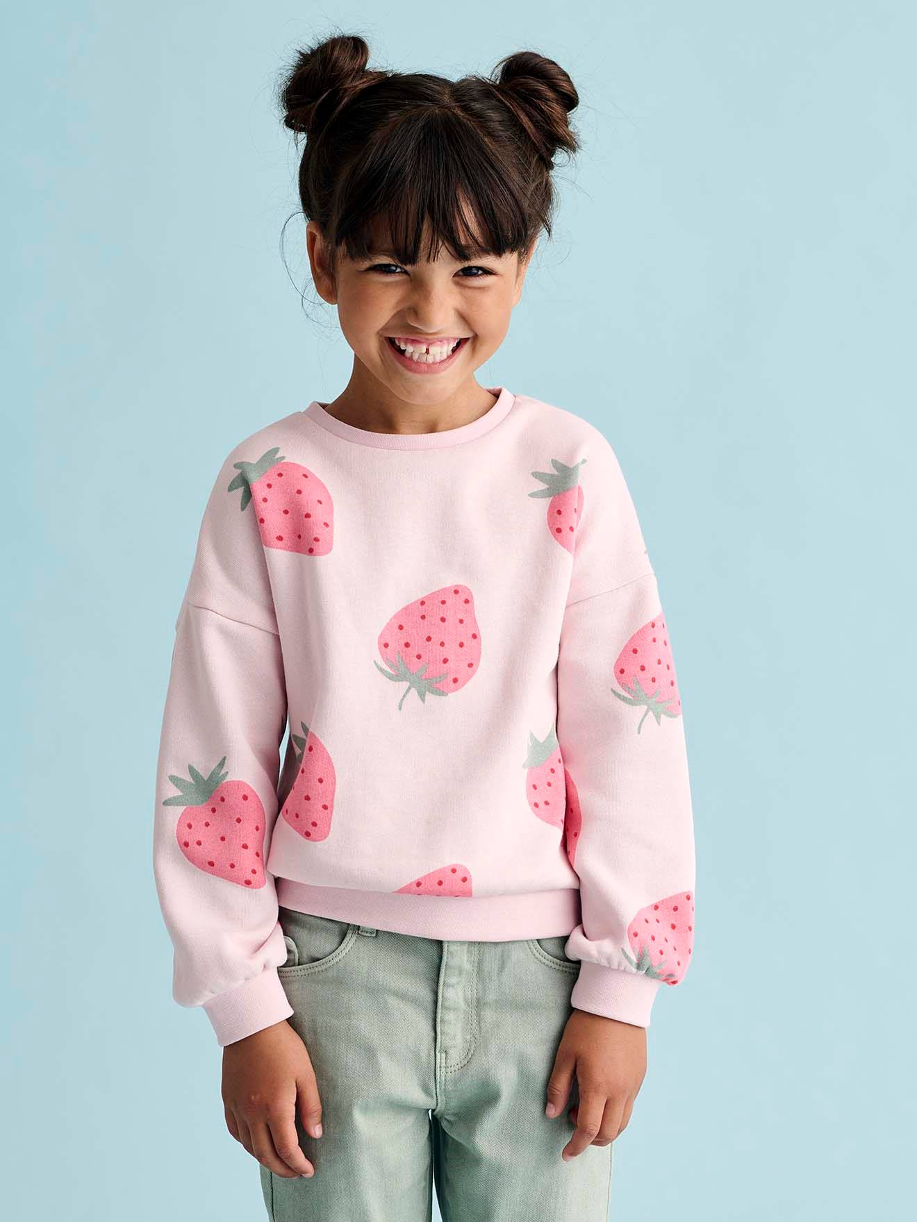 Sweat motifs fantaisie fille rose