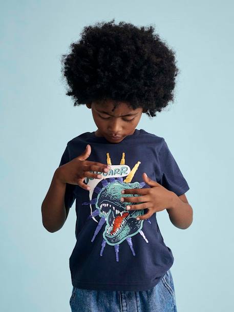 Tee-shirt garçon motif à sequins réversibles   - vertbaudet enfant