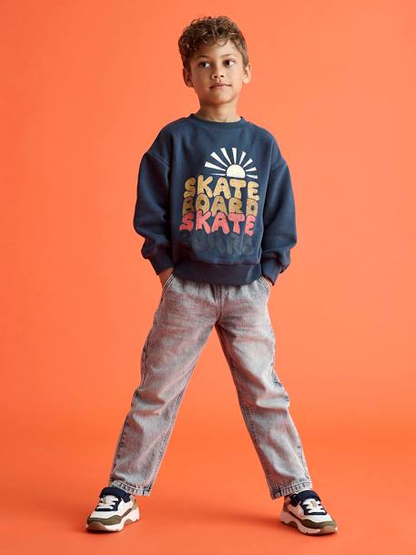 Jean garçon large facile à enfiler denim black+denim bleached+denim brut+gris+stone 28 - vertbaudet enfant 