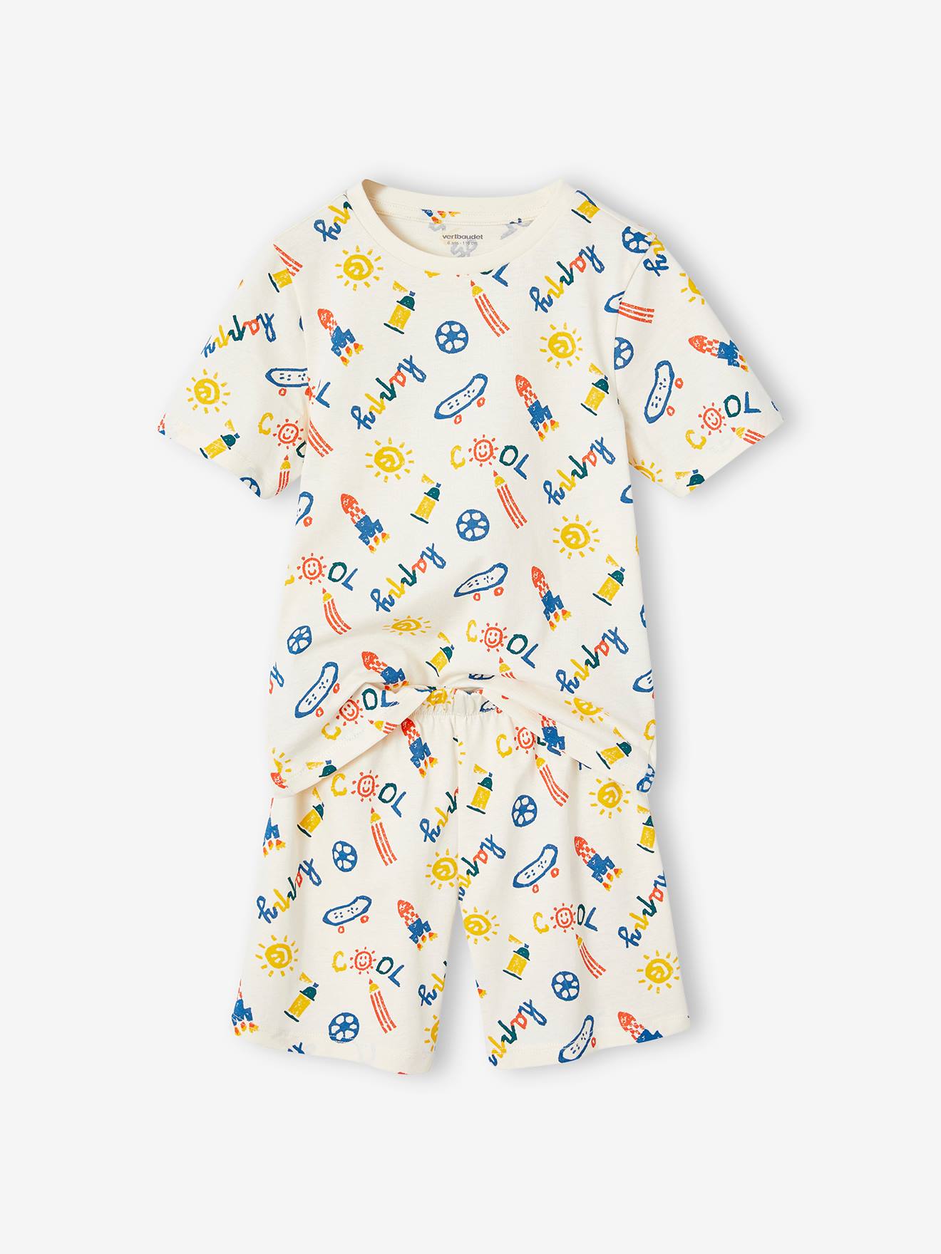 Lot De 2 Pyjamas Garçon Vertbaudet – Maille Côtelée Coton – Motifs Ours Polaires, Pingouins – Taille Élastiquée