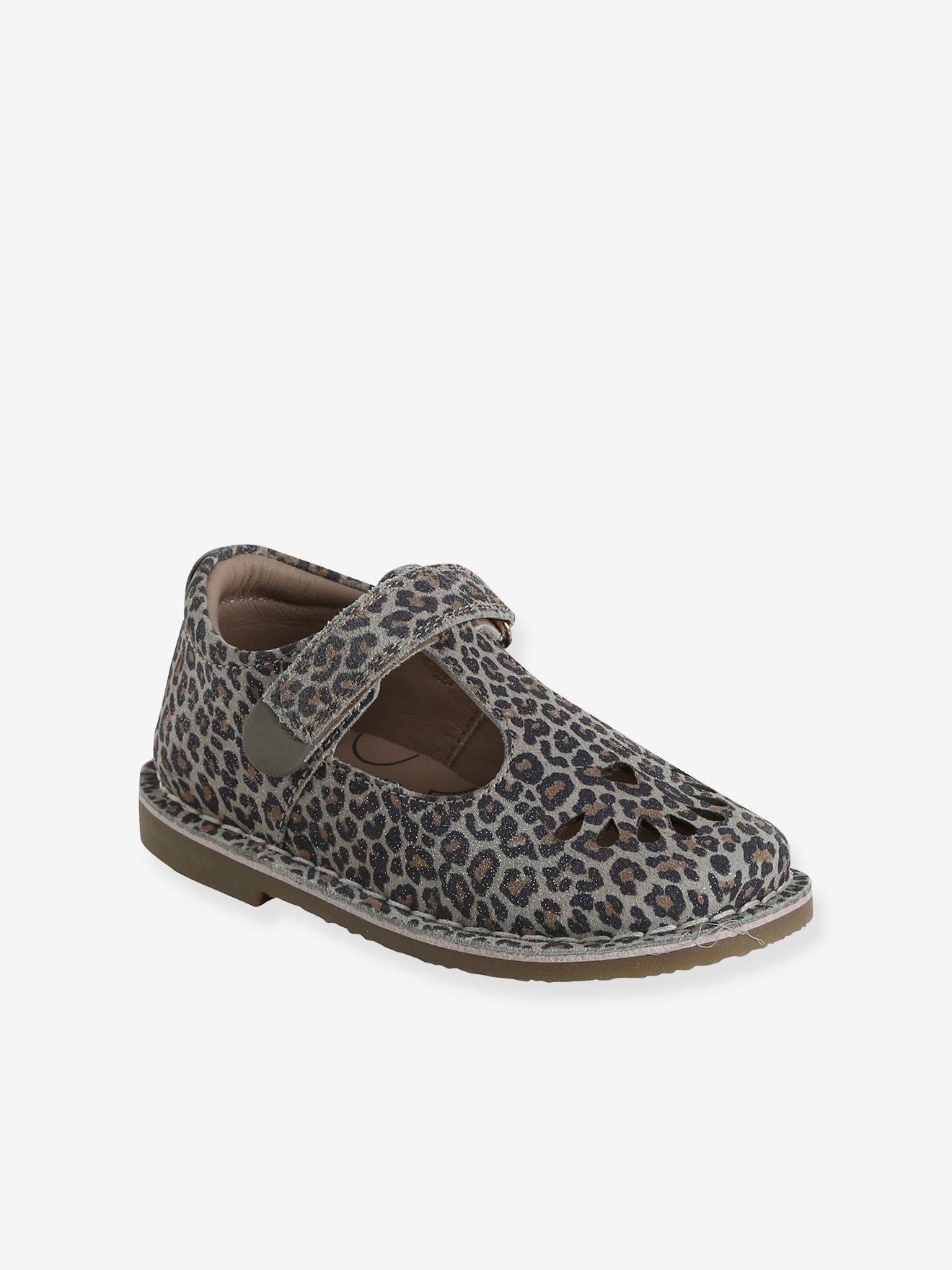 Salomés cuir fille collection maternelle beige imprimé