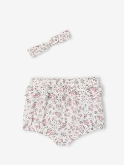 -Ensemble naissance bloomer et bandeau fleuris