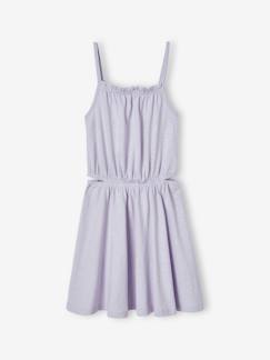 -Robe à bretelles ajourée côtés fille