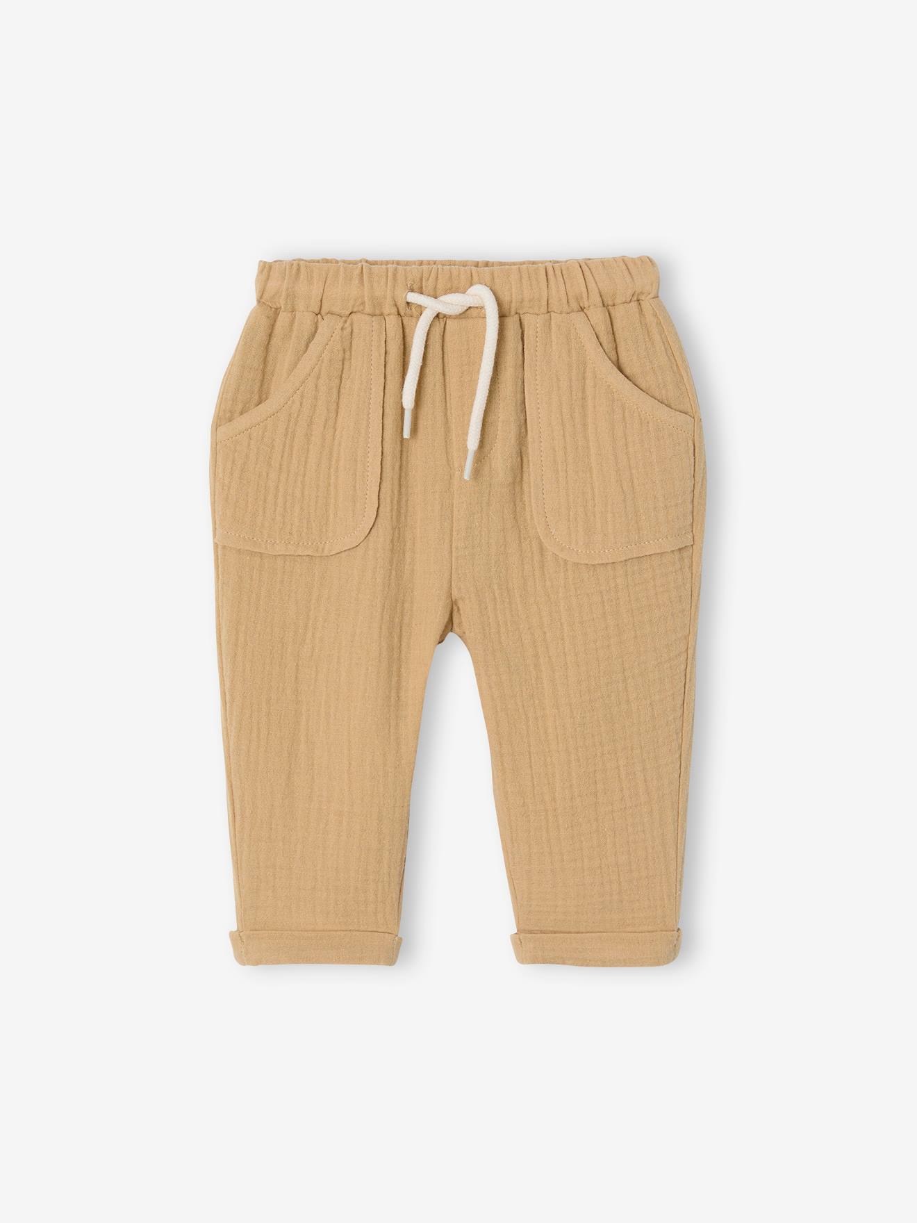 Pantalon en gaze coton bébé cappuccino