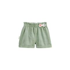 -Short enfant - Calipso - Kaki - 100% coton - Taille élastique - Confort et style