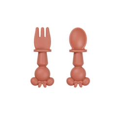 Puériculture-SET DE 2 COUVERTS SILICONE - 2 PCS silicone cutlery set MINNIE