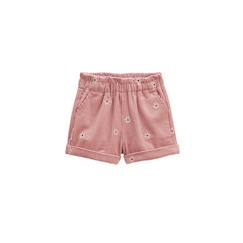 -Short bébé - Bloom - Velours côtelé - Taille élastiquée - Broderies fleuries - Poches pratiques