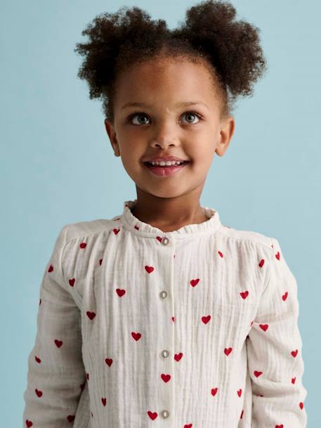 Fille-Chemise file gaze de coton imprimée personnalisable 