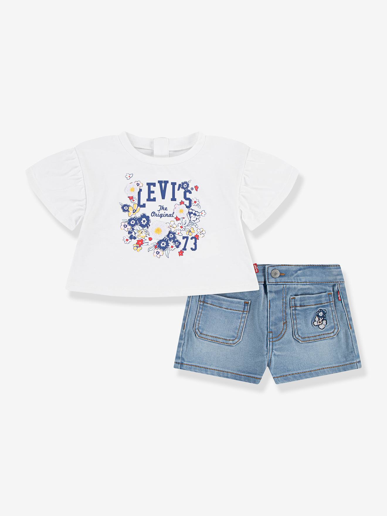 Ensemble top et short bébé LEVI'S® blanc