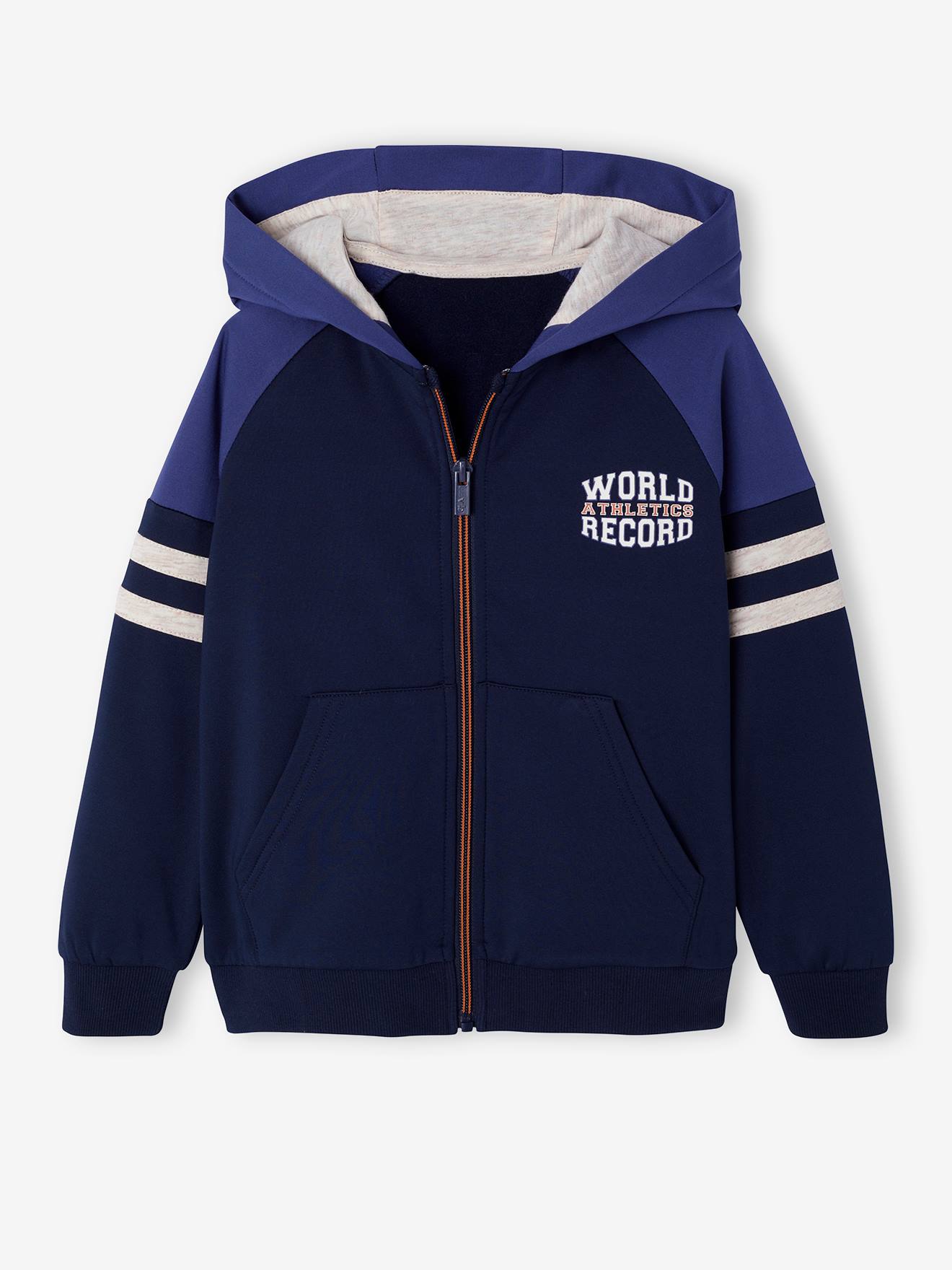 Sweat garon zipp capuche sport manches raglan marine 11 €