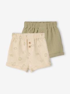 Lot de 2 shorts naissance jungle  - vertbaudet enfant