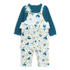 -Ensemble salopette bébé en molleton et t-shirt Moana