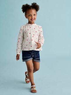 Short En Jean Fille Marks & Spencer 9-10 Ans - Bleu Clair Brodé Fleurs
