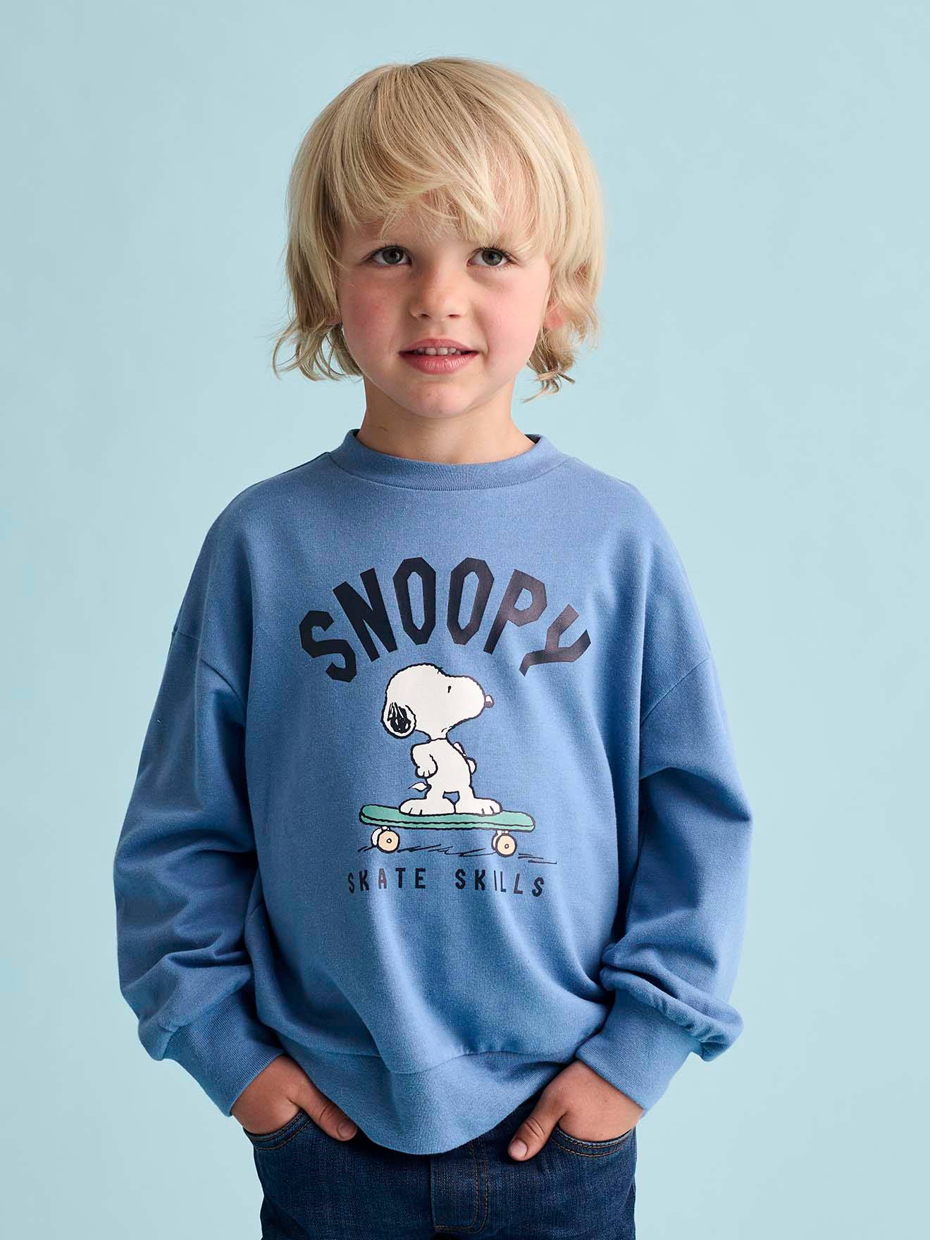 Sweat Snoopy Peanuts® Garçon bleu chambray