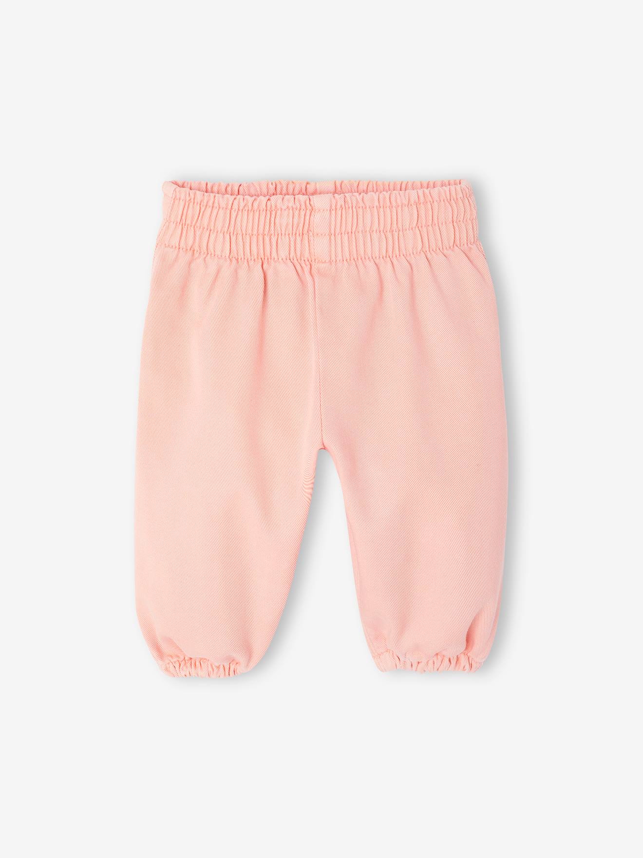 Pantalon en twill bébé fille rose pâle
