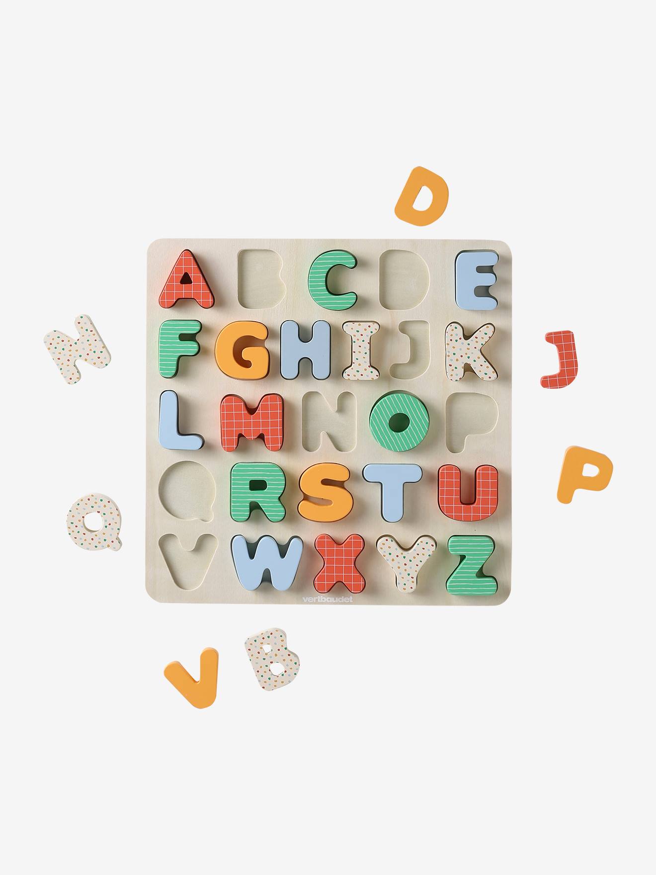 Puzzle alphabet à encastrer en bois FSC® rouge (Vertbaudet) - Image 1