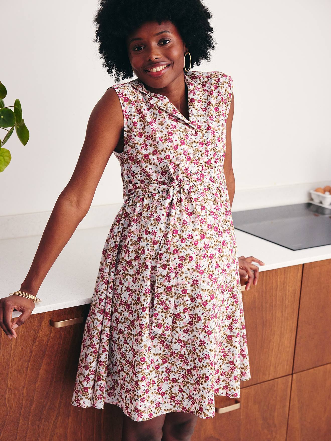 Robe-chemise sans manches courte grossesse et allaitement rose