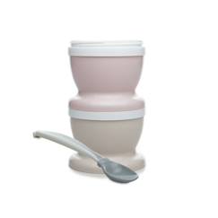 Puériculture-THERMOBABY 2 PETITS POTS POUR NOURRITURE Rose Poudr‚