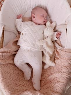 Jouet-Premier âge-Doudou lapin et hochet en sherpa personnalisable avec mallette