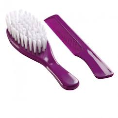 Puériculture-THERMOBABY Brosse et peigne - Prune