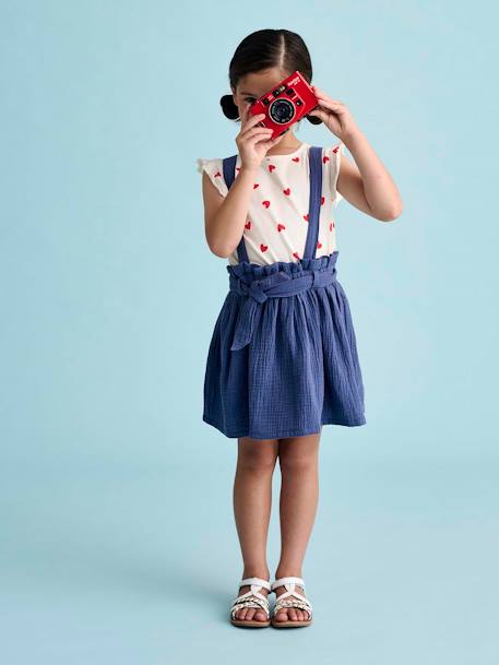 Sandales scratchées cuir enfant collection maternelle blanc+lot bleu 7 - vertbaudet enfant 