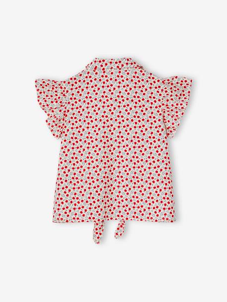 Blouse à nouette en gaze de coton fille tomette+vanille 6 - vertbaudet enfant 