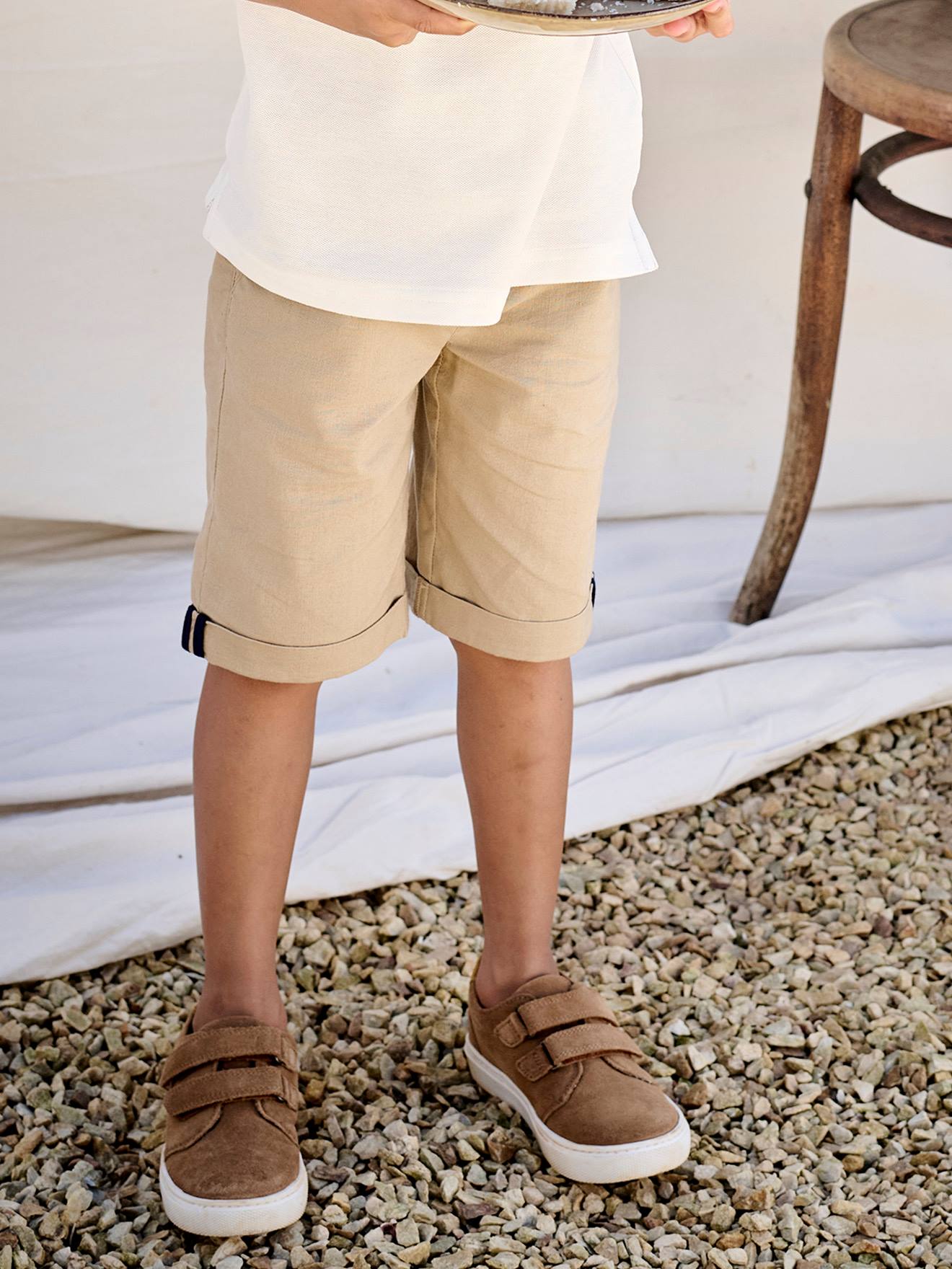 Short Garçon NEXT – Gris, Bermuda Polyester, Taille 7 Ans