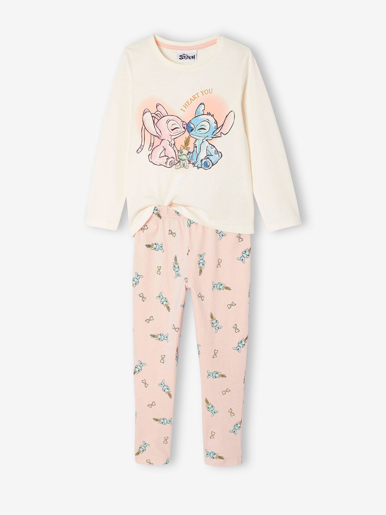 Pyjama Disney® Stitch & Angel rose pâle