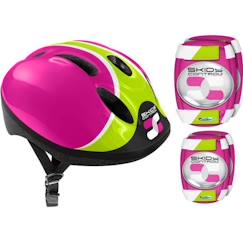 -COMBO ROSE Sécurité (Casque + Genouillères & Coudières) SKIDS CONTROL