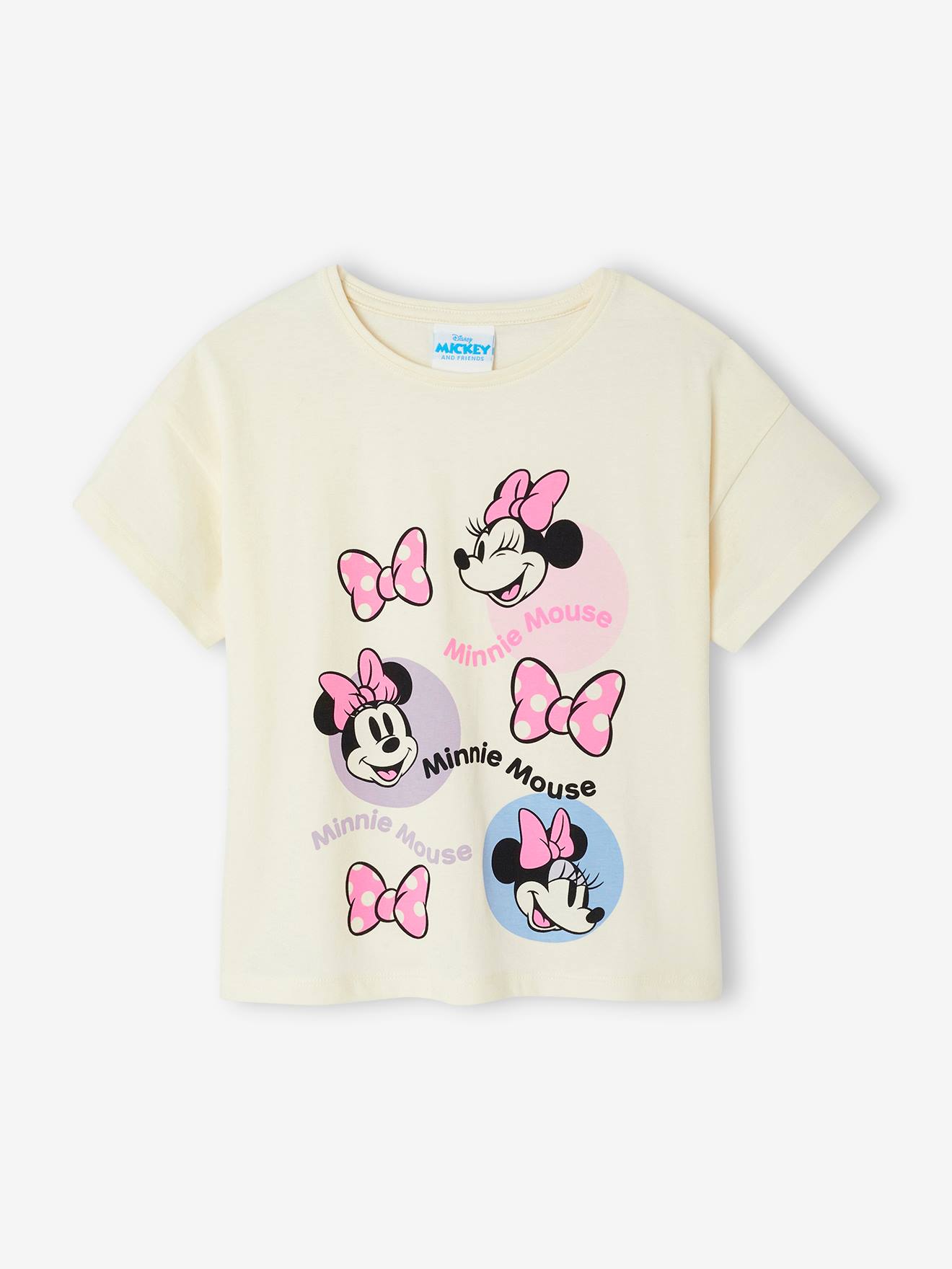 Tee-shirt Disney Minnie bulles colorées écru Tee-shirt Disney Minnie bulles colorées écru