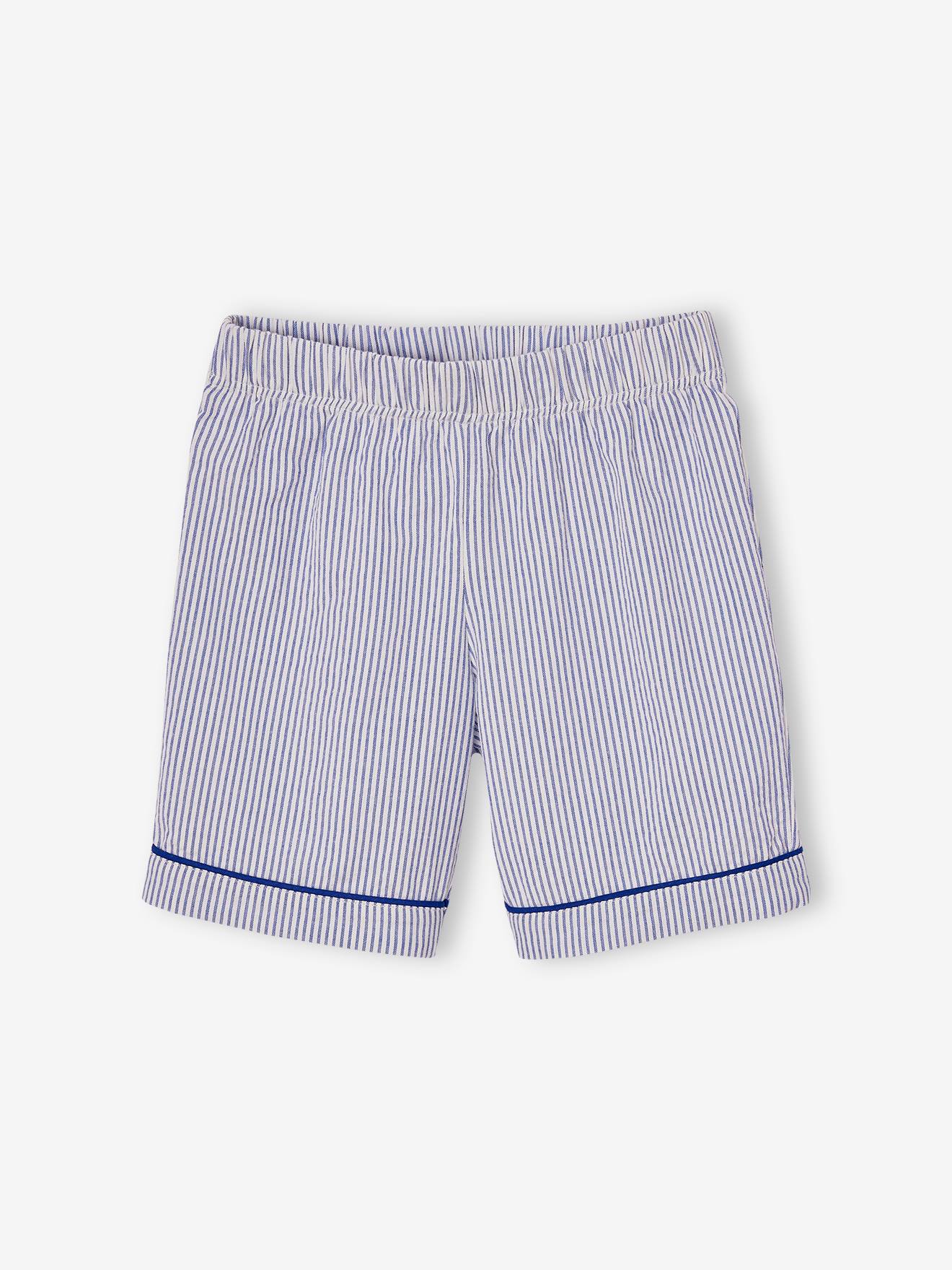 VERTBAUDET Pyjashort Fille Chat Carreaux Popeline | Blanc 12 Ans Été Confort