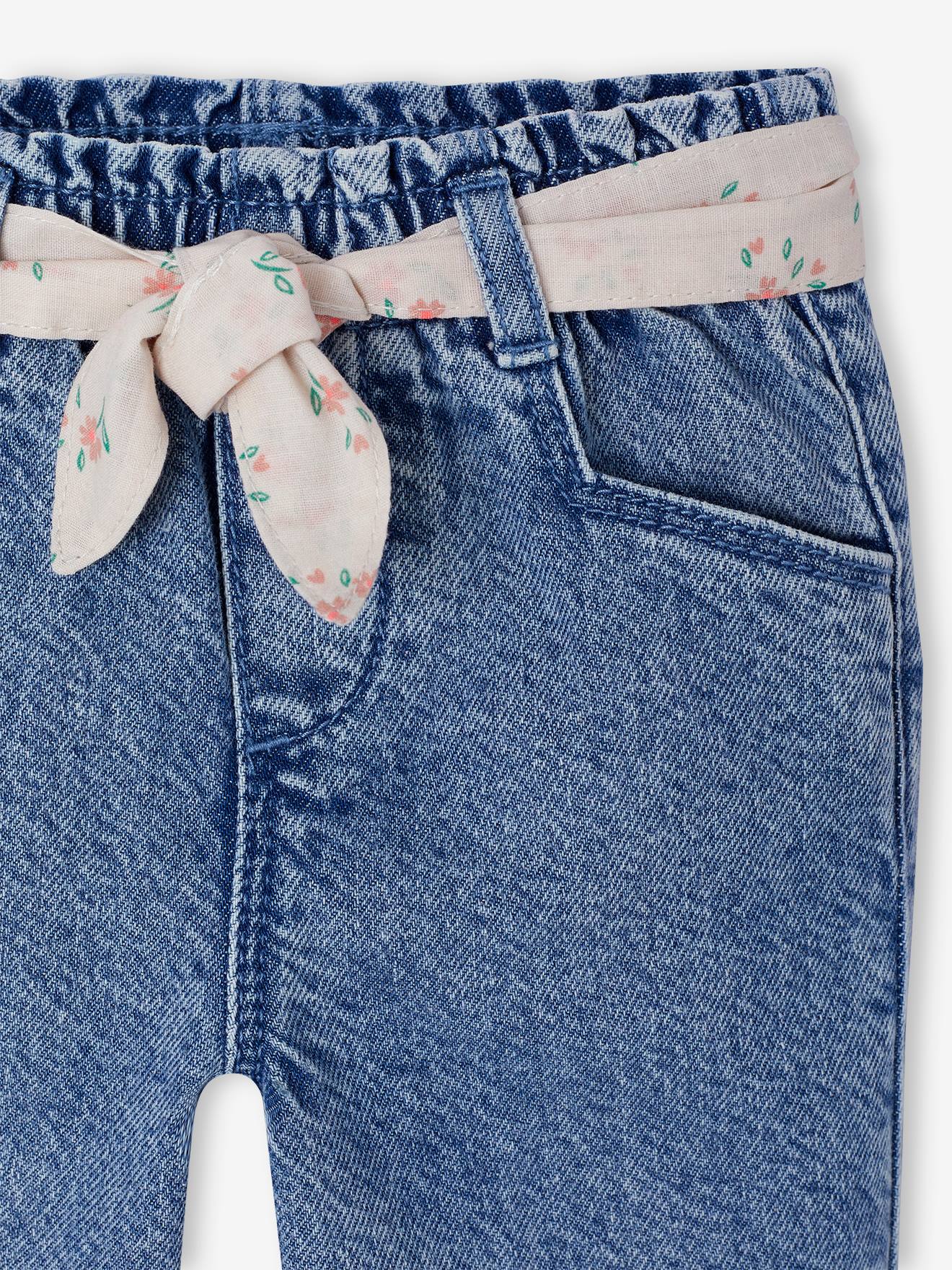 Pantalon Fille Debenhams 11 Ans Bootleg Ceinturé Rayé Gris - Neuf