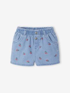 -Short en denim brodé bébé