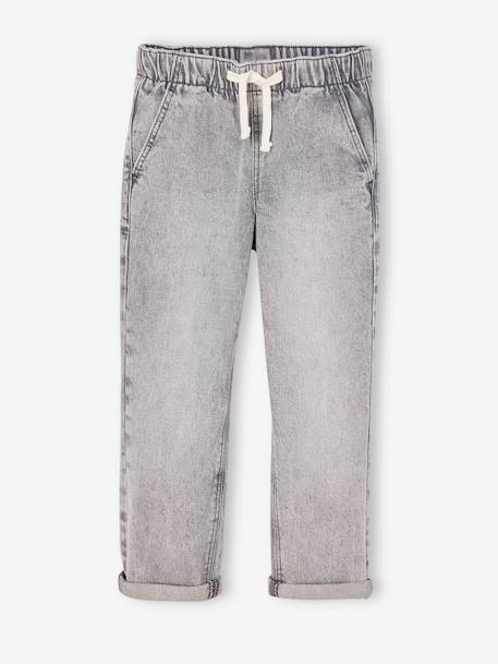 Jean garçon large facile à enfiler denim black+denim bleached+denim brut+gris+stone 30 - vertbaudet enfant 