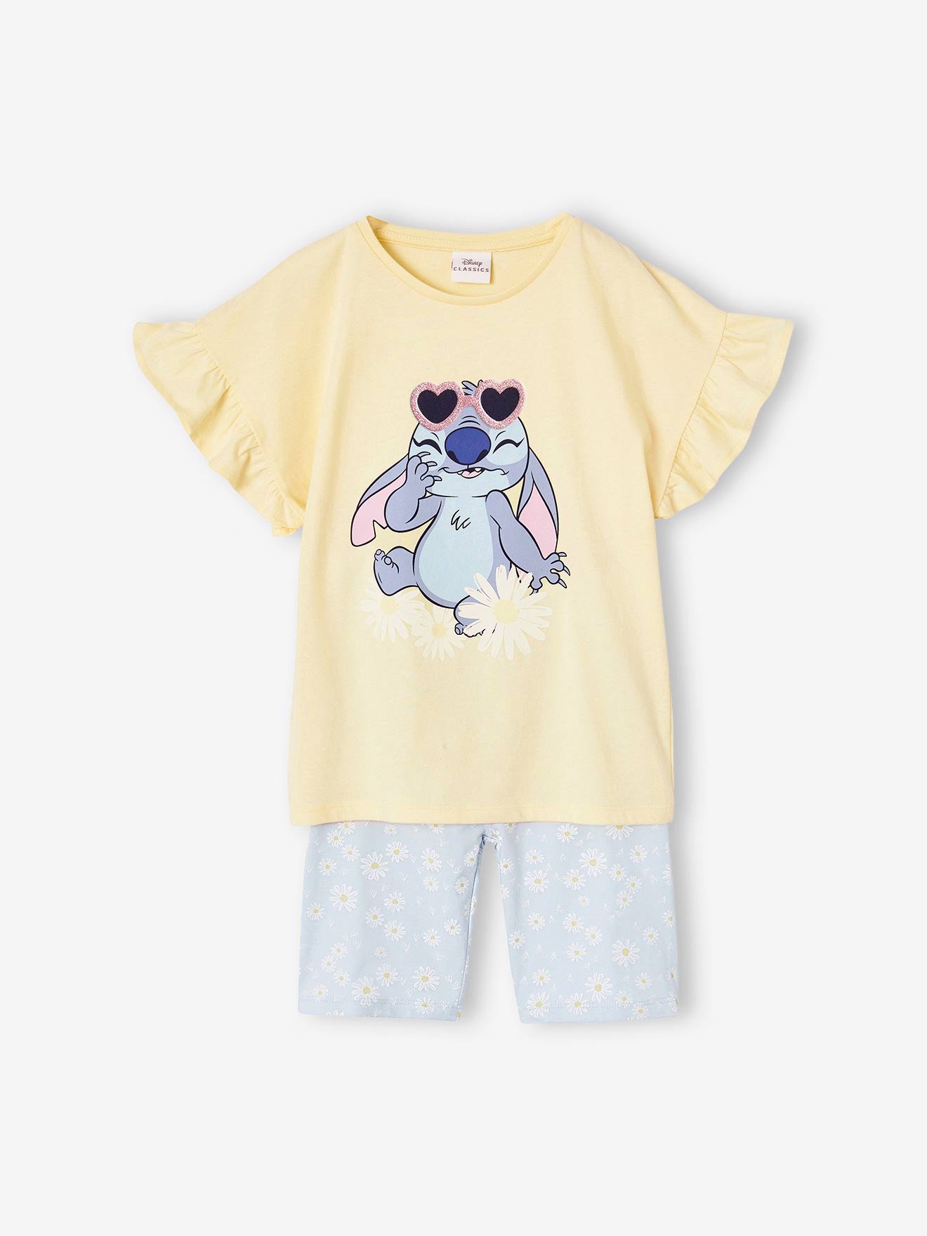 Ensemble tee-shirt cycliste Disney Stitch jaune pastel 15$