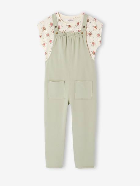 Ensemble t-shirt et salopette fille  - vertbaudet enfant