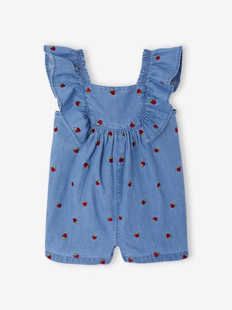 Bébé-Salopette, combinaison-Combishort en denim léger bébé
