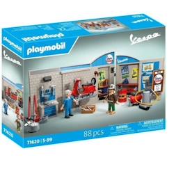 -PLAYMOBIL 71620 Vespa Garage, Style rétro, années 60, 88 pièces, Adulte, Classic cars