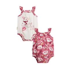 -Lot de 2 bodies bébé à bretelles en gaze de coton Alba