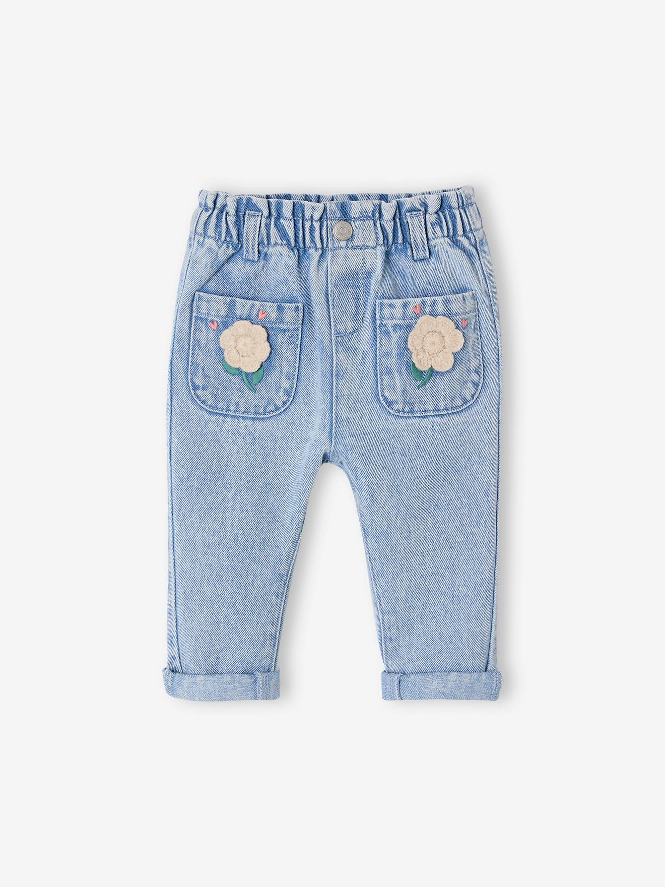 Jean détail fantaisie bébé denim bleached