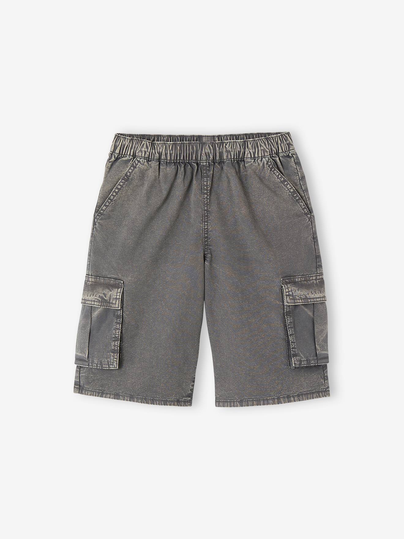 Bermuda battle effet délavé garçon anthracite
