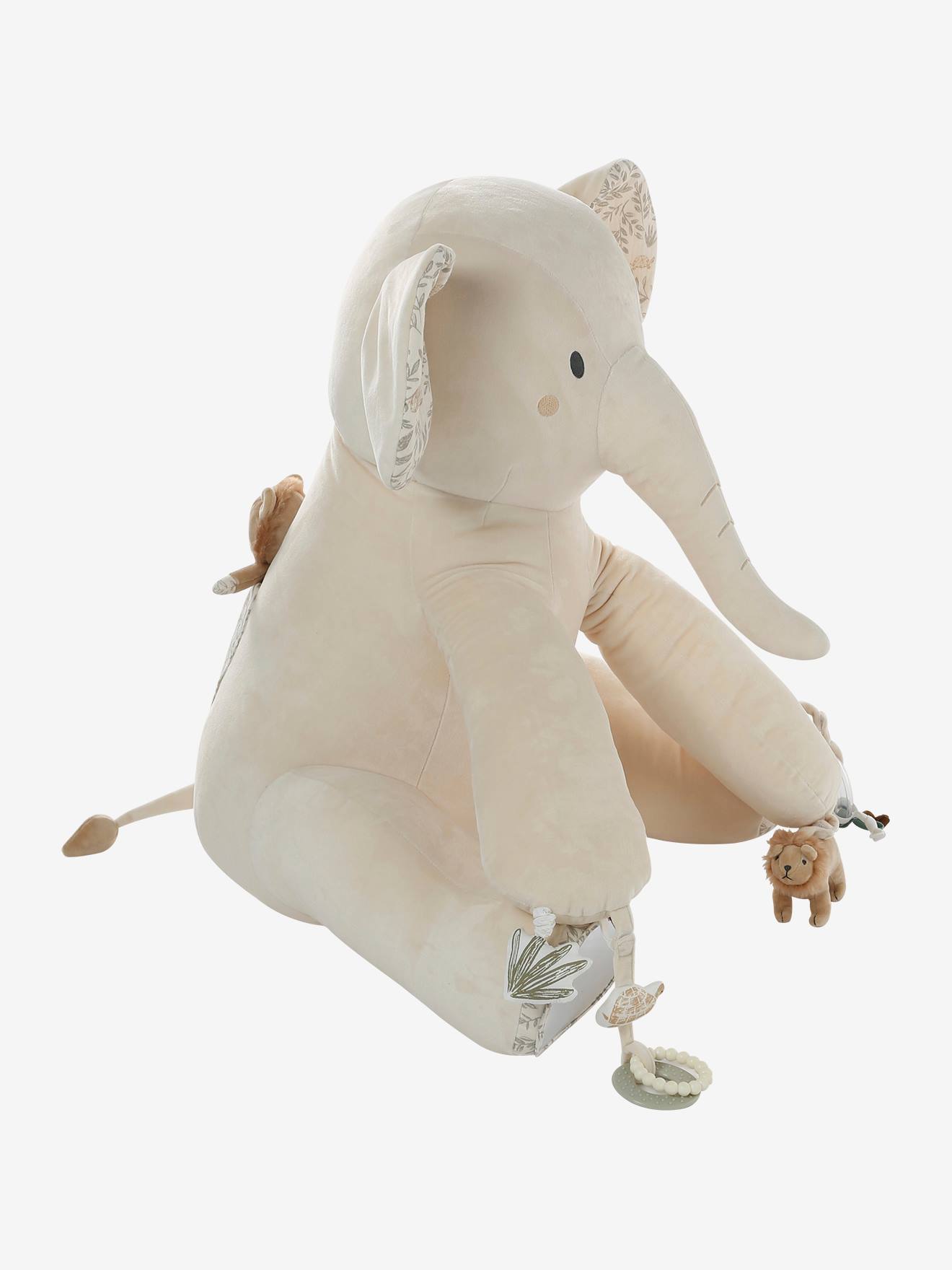 Grande peluche éléphant d'activités BABYLON beige (Vertbaudet) - Image 3