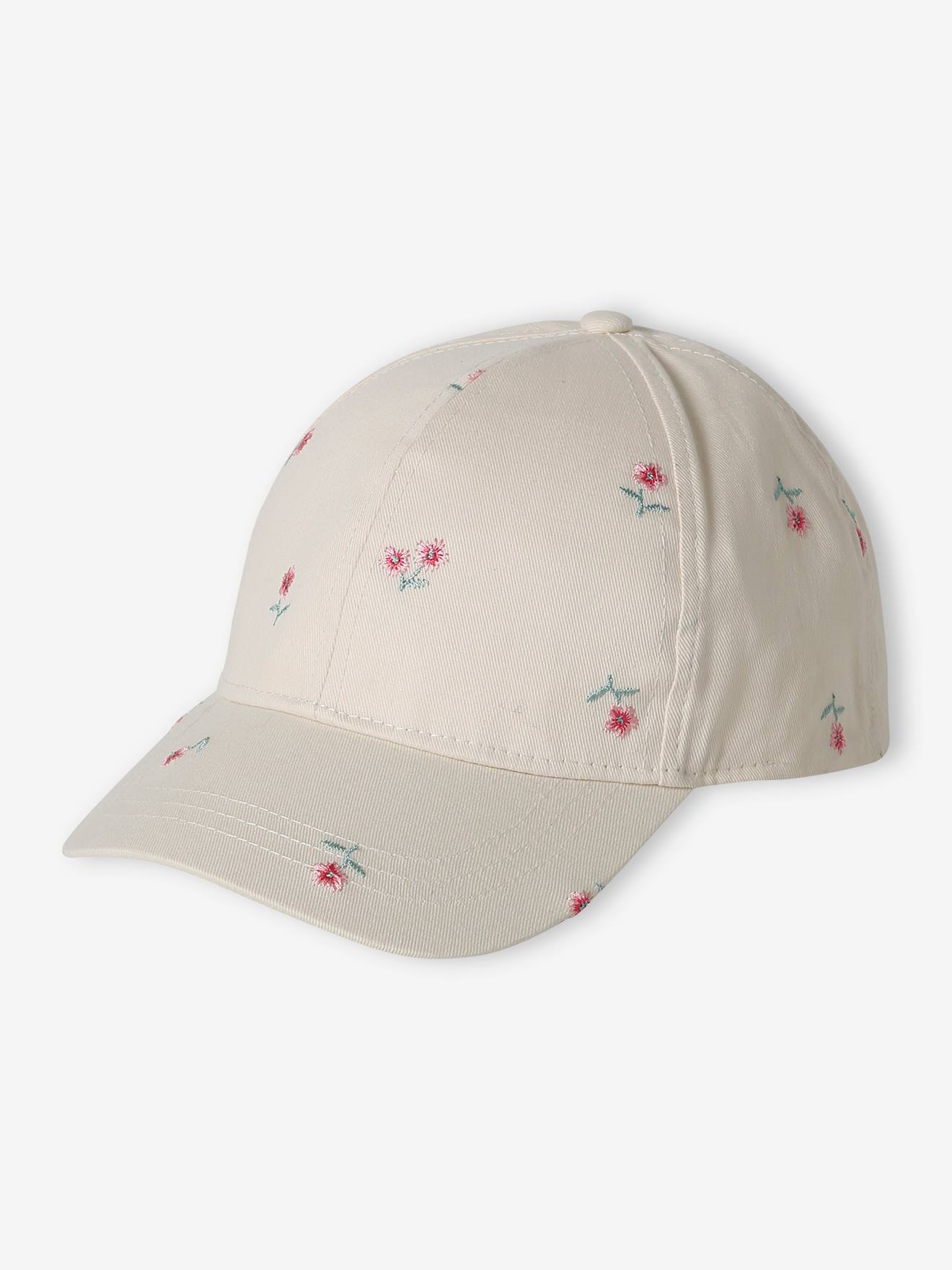 Casquette brodée fille écru
